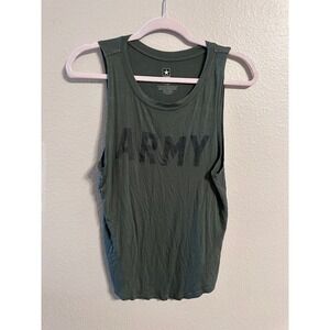 U.S. Army Tank Top Sleeveless Graphic Logo Olive Green Military Style Medium